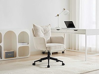 Bureaustoel - corduroy - crème en zwart - verstelbare hoogte door pascal morabito - afbeelding 1 van  8