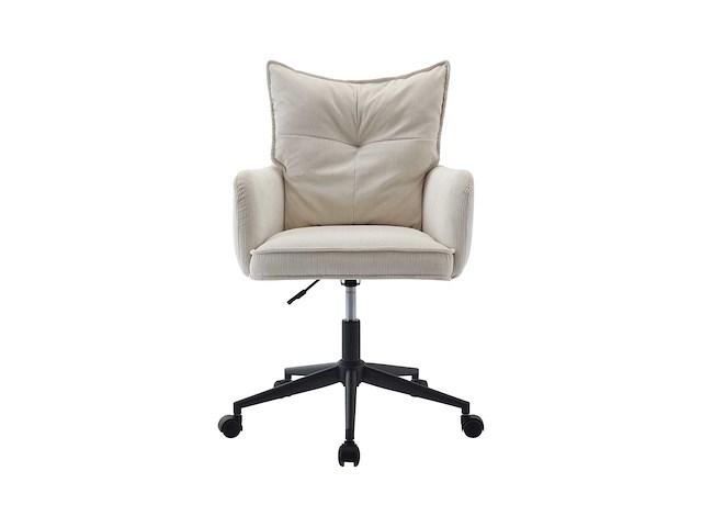 Bureaustoel - corduroy - crème en zwart - verstelbare hoogte door pascal morabito - afbeelding 2 van  8