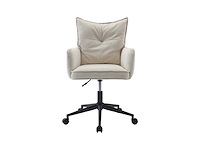 Bureaustoel - corduroy - crème en zwart - verstelbare hoogte door pascal morabito - afbeelding 2 van  8