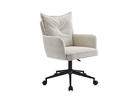 Bureaustoel - corduroy - crème en zwart - verstelbare hoogte door pascal morabito - afbeelding 3 van  8