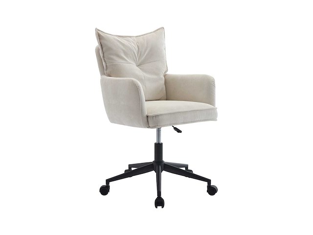 Bureaustoel - corduroy - crème en zwart - verstelbare hoogte door pascal morabito - afbeelding 4 van  8