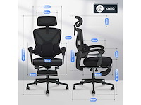 Bureaustoel, 3d hoofdsteun, ergonomische draaibare meshstoel - afbeelding 4 van  9