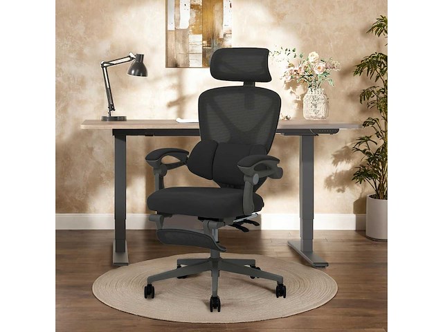 Bureaustoel, 3d hoofdsteun, ergonomische draaibare meshstoel - afbeelding 4 van  11