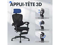 Bureaustoel, 3d hoofdsteun, ergonomische draaibare meshstoel - afbeelding 7 van  11