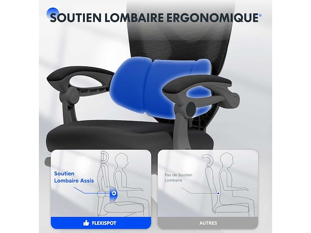 Bureaustoel, 3d hoofdsteun, ergonomische draaibare meshstoel - afbeelding 11 van  11