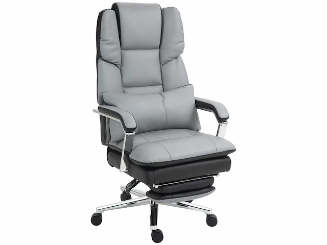 Bureaustoel, ergonomisch, verstelbaar, 63x71x123-129cm, lichtgrijs/zwart - afbeelding 2 van  5