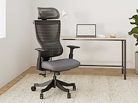 Bureaustoel ergonomische stoel compacte rugsteun 120° vergrendeling 360° rotatie (grijs) - afbeelding 1 van  7