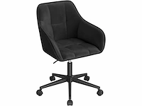 Bureaustoel, ergonomische stoel, fluweel, zwart - afbeelding 2 van  3