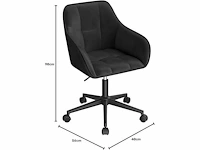Bureaustoel, ergonomische stoel, fluweel, zwart - afbeelding 3 van  3
