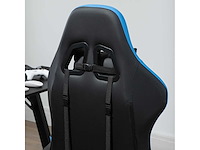 Bureaustoel, gamingstoel, 1 hoofdsteun, 1 lendensteun, blauw + zwart - afbeelding 4 van  6