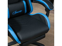 Bureaustoel, gamingstoel, 1 hoofdsteun, 1 lendensteun, blauw + zwart - afbeelding 5 van  6