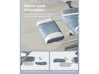 Bureaustoel, gamingstoel, verstelbare, telescopische voetsteun - afbeelding 7 van  8