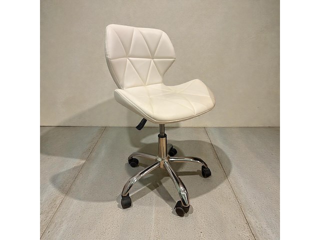 Bureaustoel in wit lederlook - afbeelding 1 van  1