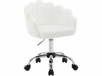 Bureaustoel, kaptafelstoel, bloemblaadjesontwerp, fluweel, beige