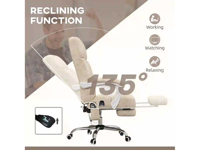 Bureaustoel met massage- en verwarmingsfunctie - afbeelding 7 van  9