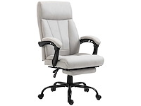 Bureaustoel met massagefunctie, computerbureaustoel, lendenverwarmer, kantelfunctie, lichtgrijs - afbeelding 2 van  4