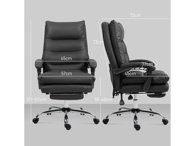 Bureaustoel met massagefunctie, verwarmd - afbeelding 4 van  7