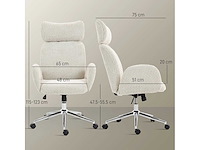 Bureaustoel met verstelbare hoofdsteun, ergonomische bureaustoel - afbeelding 4 van  6