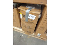 Bureaustoel met verwarmde massage met verstelbare hoogte achterleuning in zwart linnen canvas - afbeelding 11 van  11