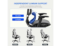 Bureaustoel met voetsteun, 2d hoofdsteun, 4d armsteun en onafhankelijke lendensteun - afbeelding 3 van  9