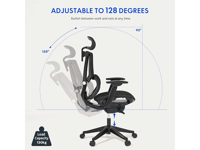 Bureaustoel met voetsteun, 2d hoofdsteun, 4d armsteun en onafhankelijke lendensteun - afbeelding 6 van  9