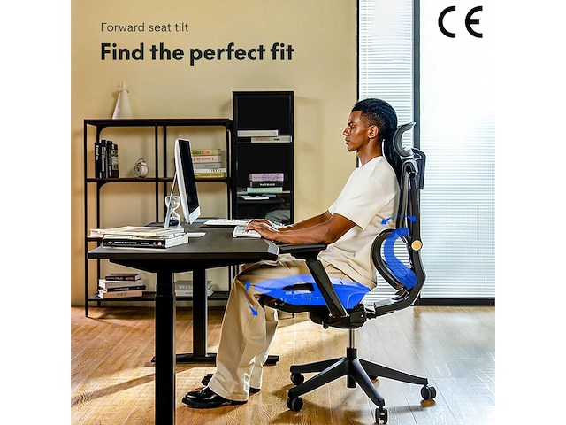 Bureaustoel met voetsteun, 2d hoofdsteun, 4d armsteun en onafhankelijke lendensteun - afbeelding 8 van  9