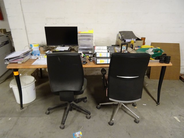 Bureautafel + 2x bureaustoel - afbeelding 1 van  3