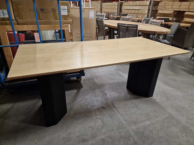 Bureautafel met blad in lichte eik laminaat 180 x 88cm - afbeelding 4 van  6