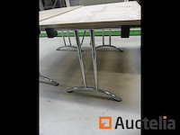 Bureautafel met opvouwbare metalen basis (9424-040) - afbeelding 3 van  7