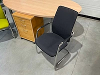 Bureautafel ovaal + stoelen & kastje - afbeelding 6 van  6