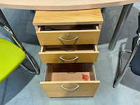 Bureautafel ovaal + stoelen & kastje - afbeelding 5 van  6