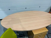 Bureautafel ovaal + stoelen & kastje - afbeelding 4 van  6