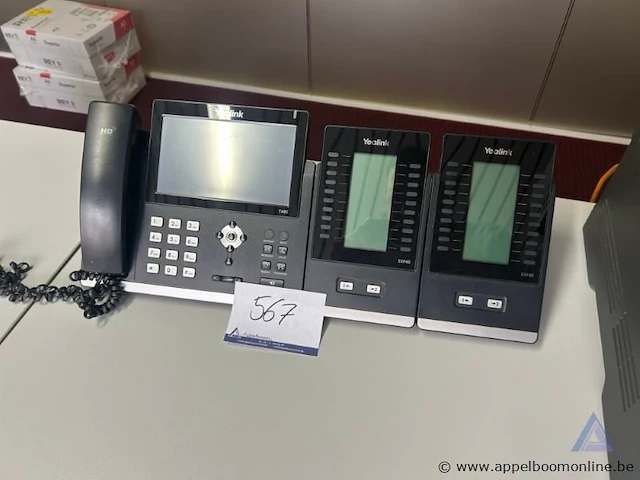 Bureautelefoon yealink t48s, inclusief 2 uitbreidingsmodules yealink exp40. werking niet gekend. - afbeelding 2 van  2