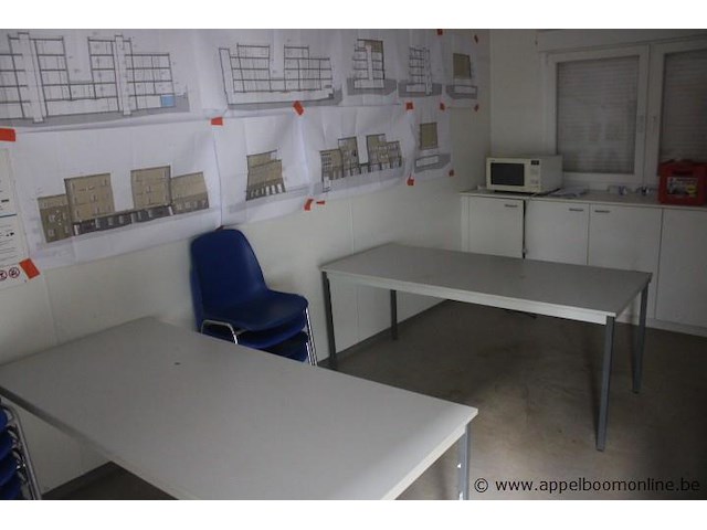 Bureeelcontainer vv dagramen (b0097), tafel en stoelen, microgolf, koelkastje, 2 deuren - afbeelding 4 van  6