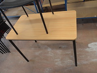 Bureel (gedemonteerd) bestaande uit: 4 tafelbladen met 3 onderstellen, 4 pc beugels, 8 scheidingswanden, 2 bureelstoelen, tafel 100x60x85 cm met stoel zwarte zit - afbeelding 18 van  18