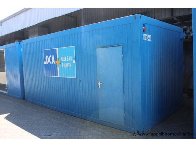 Bureelcontainer pl 6x3, vv dagramen, 2 deuren, keukentje, ijskastje, tafels, 2 stoelen, radiator - afbeelding 1 van  6