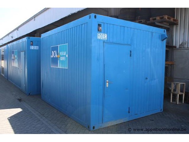 Bureelcontainer plm 3x4 vv dagramen, 2 tafels, 6 stoelen, kast en koelkastje - afbeelding 1 van  5