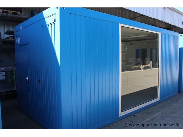 Bureelcontainer plm 6x3, vv dagramen en grote raam, tafels en radiator - afbeelding 2 van  4