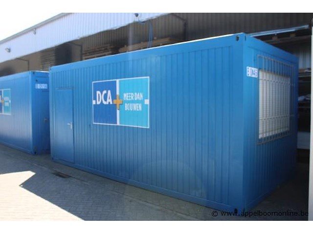 Bureelcontainer plm 6x3m, dagramen, 2 deuren, hoekburo, tafel, stoel - afbeelding 1 van  4