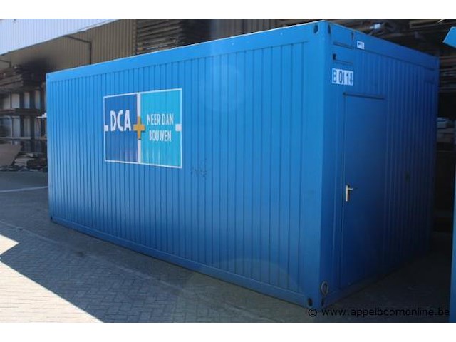 Bureelcontainer plm 6x3m, dagramen, 4 tafels, 2 kasten en stoel - afbeelding 1 van  6