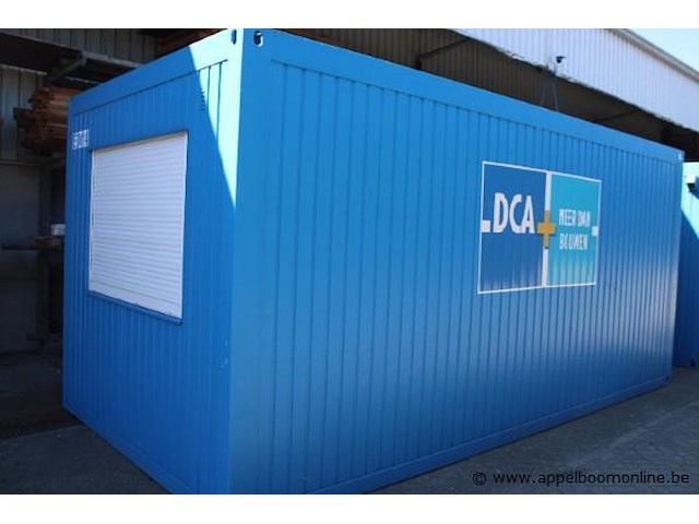 Bureelcontainer plm 6x3m, dagramen, 4 tafels, 2 kasten en stoel - afbeelding 2 van  6