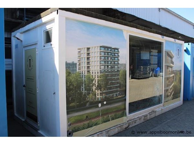 Bureelcontainer plm 6x3m, dagramen en grote raam, keukentje en ingericht als ontvangsttuimre - afbeelding 2 van  8