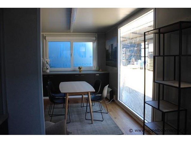 Bureelcontainer plm 6x3m, dagramen en grote raam, keukentje en ingericht als ontvangsttuimre - afbeelding 3 van  8