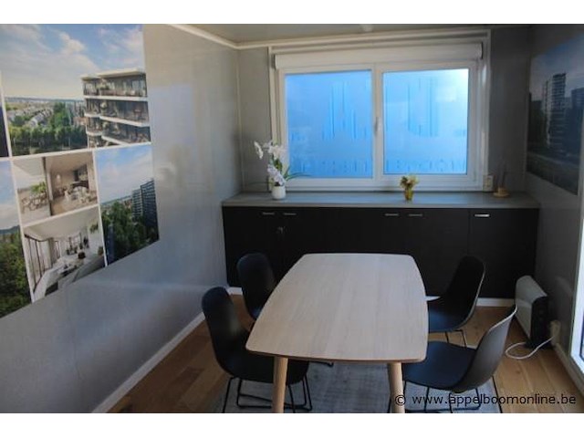 Bureelcontainer plm 6x3m, dagramen en grote raam, keukentje en ingericht als ontvangsttuimre - afbeelding 4 van  8