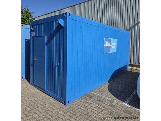 Bureelcontainer plm 6x3m, dagramen, tafel, kast, ijskastje en radiator - afbeelding 1 van  8