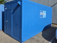 Bureelcontainer plm 6x3m, dagramen, tafel, kast, ijskastje en radiator