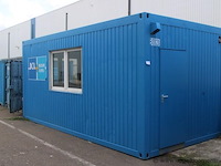 Bureelcontainer vv dagramen (b0028), vv tafels en stoelen, koelkastje, kast