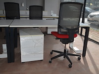 Bureeltafel 160x80x75 cm, bureelstoel, ladeblok met 3 laden, pc beugel