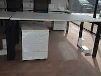 Bureeltafel 160x80x75 cm, bureelstoel, ladeblok met 3 laden, pc beugel - afbeelding 2 van  8