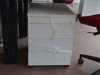 Bureeltafel 160x80x75 cm, bureelstoel, ladeblok met 3 laden, pc beugel - afbeelding 7 van  8